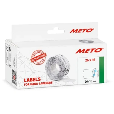 Imagen de Etiquetas Meto para etiquetadoras manuales (26 x 16 mm, 2 líneas, naranja fluorescente, 6000 unidades, adherencia permanente, Meto, Contact, Sato, Avery, Tovel, Samark, etc.)