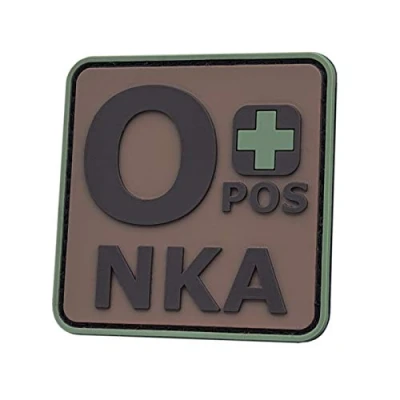 Imagen de Multicam OCP OPOS O+ NKA Blood Type No Known Allergies Morale Tactical PVC Fastener Patch