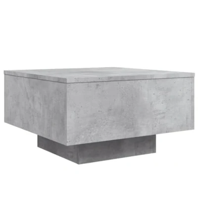 Imagen de vidaXL Mesa de Centro con Luces LED Gris hormigón 55x55x31 cm