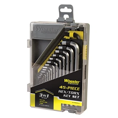 Imagen de Wheeler Engineering Juego de llaves hexagonales y Torx (45 piezas, incluye estuche almacenamiento para armas fuego mantenimiento fuego)