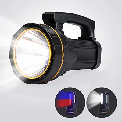 Imagen de MAYTHANK linterna LED extremadamente brillante recargable, 6000 lúmenes, gran 4 pilas, batería de 10000 Ma, recargable para camping emergencia