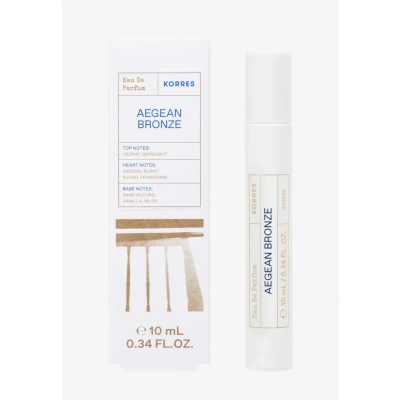 Imagen de KORRES Aegean Bronze Eau de Parfum para mujer, tamaño viaje lujo, aroma cálido ámbar y verano, bergamota, vainilla azúcar quemado, vegano, 10 ml