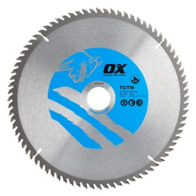 Imagen de OX Hoja de sierra circular para cortar madera 235/30mm, 80 Dientes ATB