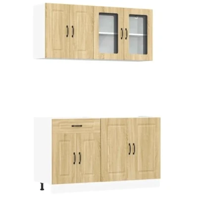 Imagen de vidaXL Mueble cocina Kalmar roble sonoma 4 pzas madera contrachapada
