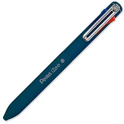 Imagen de Pentel BXC470 DC Bolígrafo iZee de 4 colores (negro/rojo/azul/verde) a través pulsadores laterales en color tinta, grosor trazo 0,5 mm, recargable, 1 unidad