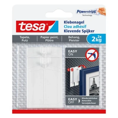 Imagen de tesa 77776 00000 00 Clavos Adhesivos Blancos. Contenido: 2 Unidades, kg, Set de Piezas