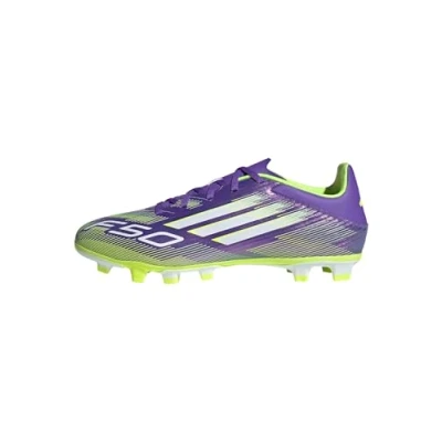 Imagen de adidas F50 Club Firm Multi Ground Football Boots, Botas de fútbol Unisex Adulto, Purple Rush/Cloud White/Lucid Lemon, 37 1/3 EU