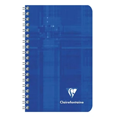 Imagen de Clairefontaine Cuadernos de alambre, 7,5 x 12 cm, cuadrados, 90 g, 50 hojas, colores surtidos, paquete 10