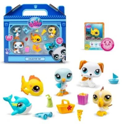 Imagen de BANDAI Littlest Pet Shop, Set de Coleccionista Pack Besties Sunshine, Cabezas Móviles, Gen 7 (Mascotas #61 a #65), para Edades 4 años en adelante, BF00517 Multicolor