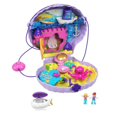 Imagen de Polly Pocket Cofre Colgante con Lila en Forma de Caracol, muñeca Accesorios (Mattel GNH11)