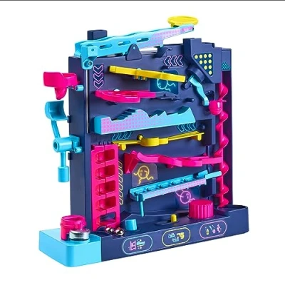 Imagen de TOMY Games Screwball Scramble Level Up Carrera de obstáculos vertical desafiando la gravedad Juegos rompecabezas coordinación lógica y ojo mano Juguetes educativos para niños 5 años en