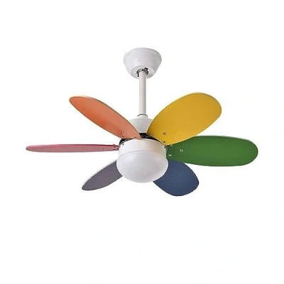 Imagen de Ventilador de colores modelo ALVES motor DC con luz FABRILAMP