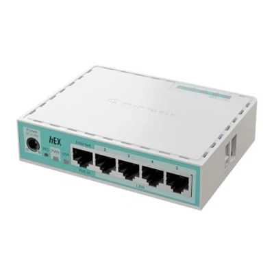 Imagen de Mikrotik HEX 5 puertos Gigabit 512 MB RAM Router (E50UG)