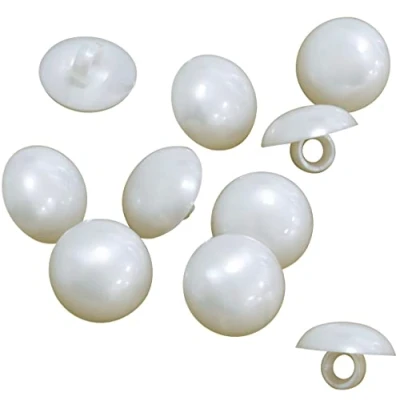 Imagen de AERZETIX C65511 Juego de 10 Botones coser redondos Ø12.8x8.7mm blanco nacarado en plástico apertura 3mm mercería costura ropa artesanía moda tejer decoración