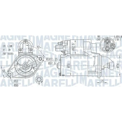 Imagen de MAGNETI MARELLI 063721450010 Motor de arranque 12 1,2 9 TOYOTA: Yaris II Hatchback, RAV4 III SUV, Corolla X Berlina