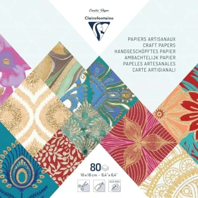 Imagen de Clairefontaine Papel Touch Diverse documentos de todo el mundo Maxi Pad papeles, multicolor, 16 x cm, hojas 80