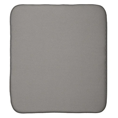 Imagen de iDesign iDry Tapete de cocina, alfombrilla escurreplatos y gruesa poliéster microfibra para un secado óptimo, gris estaño/marfil