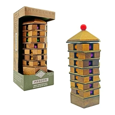 Imagen de Project Genius Rompecabezas de madera 3D la pagoda china, laberinto mecánico, regalo para niños 8 años, adolescentes y adultos, serie True inspirada en arquitectura antigua