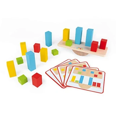 Imagen de Janod Essentiel Los Pesos Juego Educativo de Madera para Niños Pequeños Aprender la Noción Equilibrio Pintura al Agua A partir 3 Años, J05063