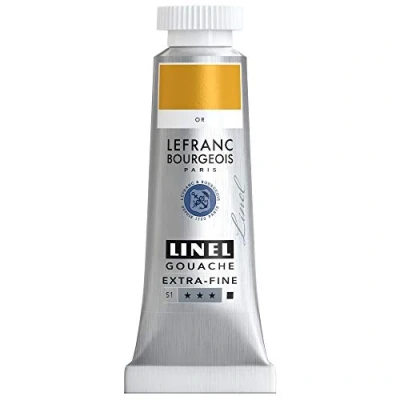 Imagen de Lefranc Bourgeois Linel Gouache Tubo extrafino (14 ml), color dorado