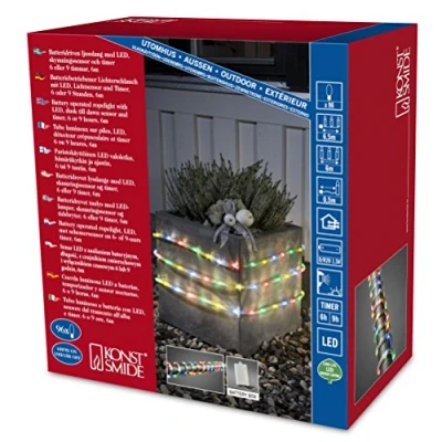 Imagen de Konstsmide Christmas Tubo de 96 luces LED 6 m ext. sensor blanco cálido