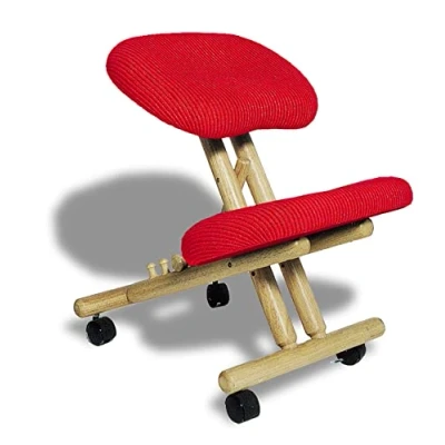 Imagen de cinius Silla ergonómica Profesional Color Crema/Rojo sin Respaldo