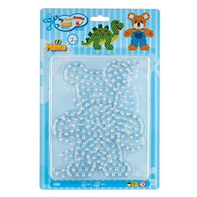 Imagen de HAMA Blister de 2 placas &quot;Pozo y Dinosaurio&quot; para perlas planchar talla Maxi Ocio creativo