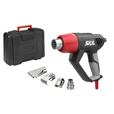 Imagen de SKIL F0158003FD 8003 FD Pistola de aire caliente (2000 W, temperatura trabajo 70 C, 450 C y 600 flujo 350 550 l/min, incluye maletín boquillas, longitud del cable 2,75 m)