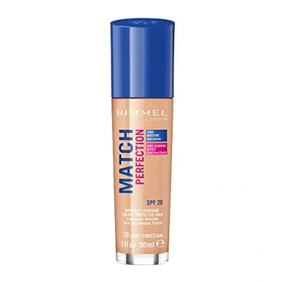 Imagen de Rimmel London Match Perfection Base de maquillaje, 10 Porcelain, 30 ml
