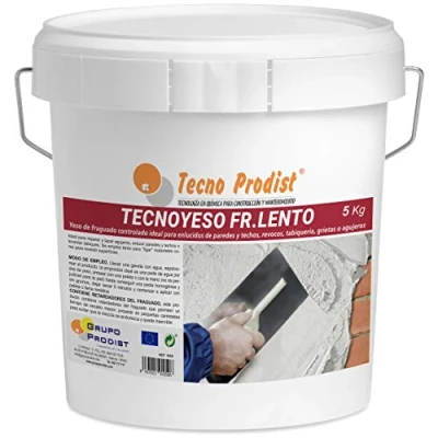 Imagen de Tecno Yeso LENTO de Prodist, (5 Kg) fraguado controlado. Ideal para enlucidos, revocos, tabiquería, grietas o agujeros.