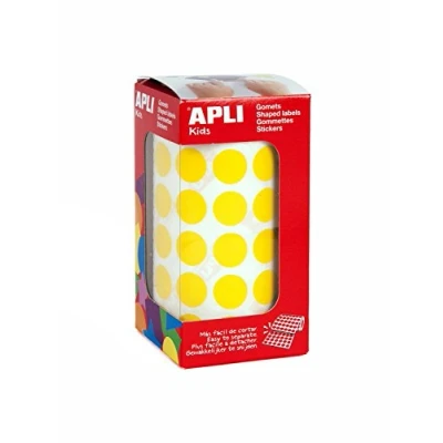 Imagen de Gomets autoadhesivos circulares 15 mm amarillo en rollo con 2832 unidades