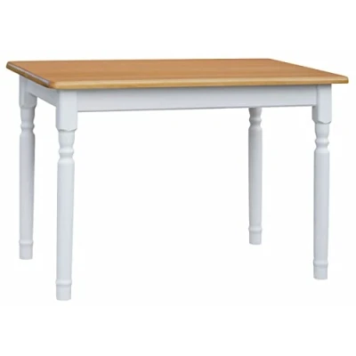 Imagen de k koma Alder Mesa de comedor (madera pino maciza, 70 x 90 cm), color blanco y miel