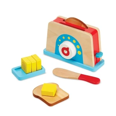 Imagen de Melissa &amp; Doug Tostadora con Tostadas y Mantequilla, Juguete de Madera, Alimentos Juguete, Juego simulación, Comida Regalo para niños niñas 3 4 5 6 7 años