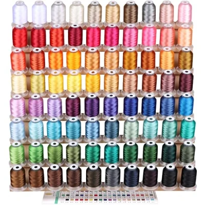 Imagen de New brothread 80 Carretes Janome Colores Poliéster Máquina Bordado Hilo 500M NuevosColores Surtido