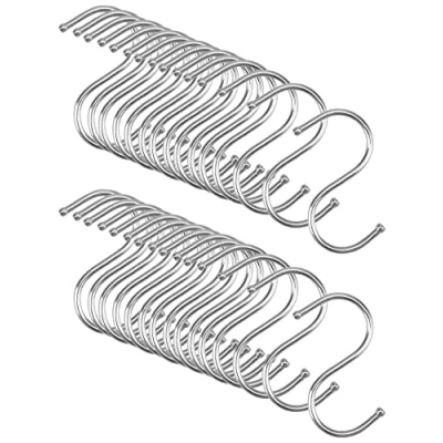 Imagen de QWORK 30 Piezas ganchos en forma de S, acero inoxidable, 6.5 cm, cocina para colgar ollas y sartenes, plantas, herramientas, ropa, toallas