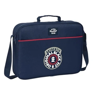 Imagen de Blackfit8 M385a, Authentic Cartera Extraescolares, Tejido Reciclable, Maletín Portatodo, Bandolera, Cómoda y Versátil, Calidad Resistencia, 38x6x28 cm, Color Azul Marino Unisex niños, Estándar