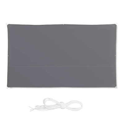 Imagen de Relaxdays Toldo Vela Rectangular, Repelente al Agua, Protección Rayos UV, con Cuerdas para tensar, 2x4m, Gris