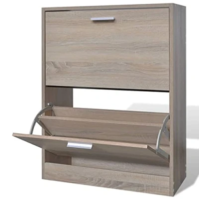 Imagen de vidaXL Zapatero Madera Color Roble con 2 Compartimentos