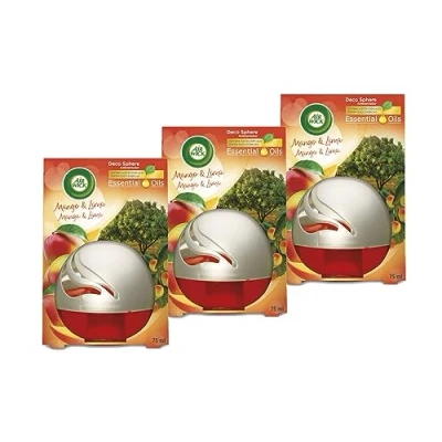 Imagen de Air Wick Decosphere ambientador decorativo, esencia para casa y coche con aroma a Mango lima 3 unidades