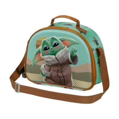 Imagen de Karactermania THE Mandalorian SAY HI 3D Lunch Bandolera para niños, Talla: One Size, Verde