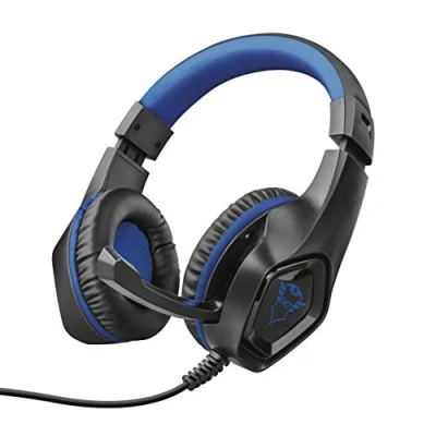 Imagen de Trust Gaming Cascos PS4 &amp; PS5 GXT 404B Rana Auriculares Gamer con Micrófono Plegable y Corto Diadema Ajustable, Cable de 2 m, para Playstation 4 5 Azul
