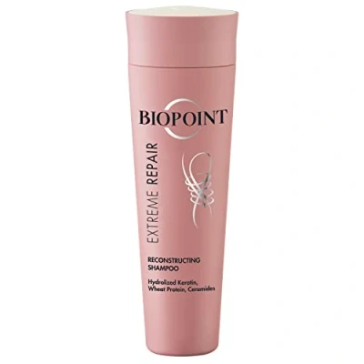 Imagen de Biopoint Extreme Repair Champú Reconstrucción con Queratina, Acción Fortificante y Reestructurante, limpia suavemente regenera el cabello, 200 ml