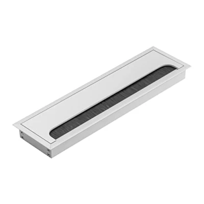 Imagen de GTV Boquilla para Cables Merida Pasacables con Tapa de Apertura Rectangular Organizador Muebles Pasacables/para la instalación en encimera / 80 x 280 mm/Plata