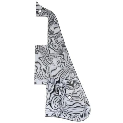Imagen de Musiclily Pickguard Golpeador para Epiphone Les Paul Standard de Fabricación China Stile Moderno, 4 capas Black White Shell