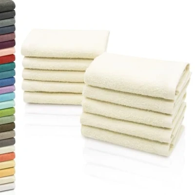 Imagen de ZOLLNER 10 Toallas para la Cara, 30x30 cm algodón, Crema