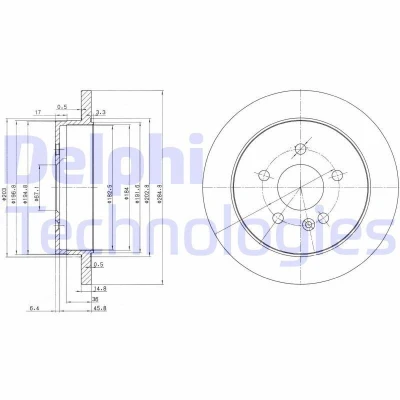 Imagen de DELPHI BG3398 Disco de freno 285 15 5 macizo aceitado sin procesar cojinete rueda, anillo sensor ABS MERCEDES BENZ: Clase ML