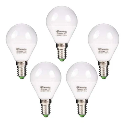 Imagen de Tecnolux Euro Bombilla LED Esrerica G45, 8W, E14 y luz blanco 6400K, 640 lúmenes, (5 Unidades)
