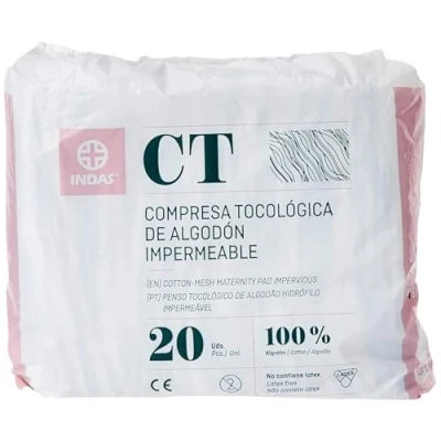 Imagen de Indasec Maternity Compresa Tocológica Algodón Impermeable 20 Piezas