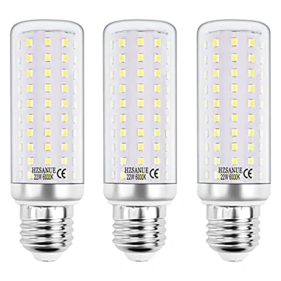 Imagen de HZSANUE LED Maíz Bombilla 22W, 6000K Blanco Frío, E27 Tornillo Edison Bombilla, 2500lm, 180W Incandescente Equivalentes, 3 Pack