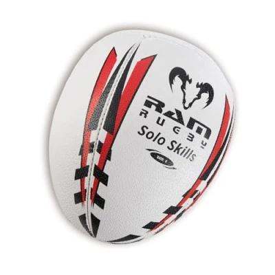 Imagen de Ram rugby Balón de Solo Skills (tamaño 5, 4 y 3): practica la técnica pases manejo con esta innovadora pelota Rebounder Half Rugby.